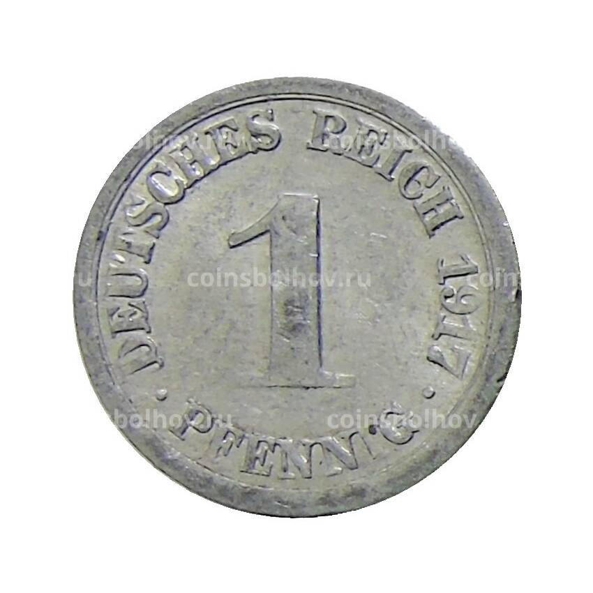 Монета 1 пфенниг 1917 года F Германия