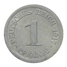 Монета 1 пфенниг 1917 года А Германия (аверс)