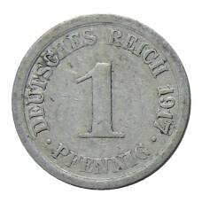 Монета 1 пфенниг 1917 года А Германия (аверс)
