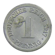 Монета 1 пфенниг 1917 года Е Германия (аверс)
