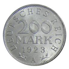 Монета 200 марок 1923 года А Германия (аверс)