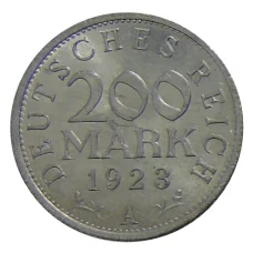 Монета 200 марок 1923 года А Германия (аверс)