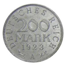 Монета 200 марок 1923 года А Германия (аверс)