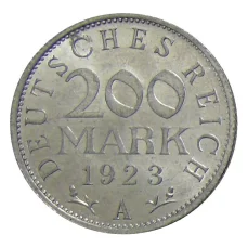 Монета 200 марок 1923 года А Германия (аверс)