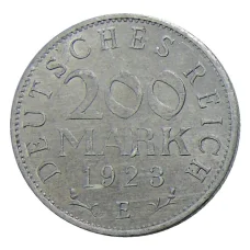 Монета 200 марок 1923 года Е Германия (аверс)