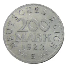 Монета 200 марок 1923 года Е Германия (аверс)