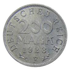 Монета 200 марок 1923 года F Германия (аверс)
