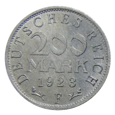 Монета 200 марок 1923 года F Германия (аверс)