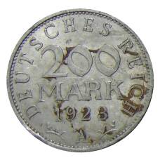 Монета 200 марок 1923 года А Германия (аверс)
