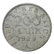 Монета 200 марок 1923 года А Германия (аверс)