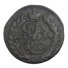 Монета Полушка 1784 года КМ (аверс)