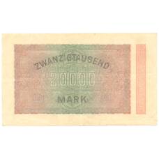 Банкнота 20000 марок 1923 года Германия (вид 2)