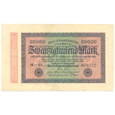Банкнота 20000 марок 1923 года Германия