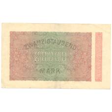 Банкнота 20000 марок 1923 года Германия (вид 2)