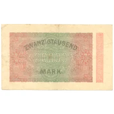 Банкнота 20000 марок 1923 года Германия (вид 2)
