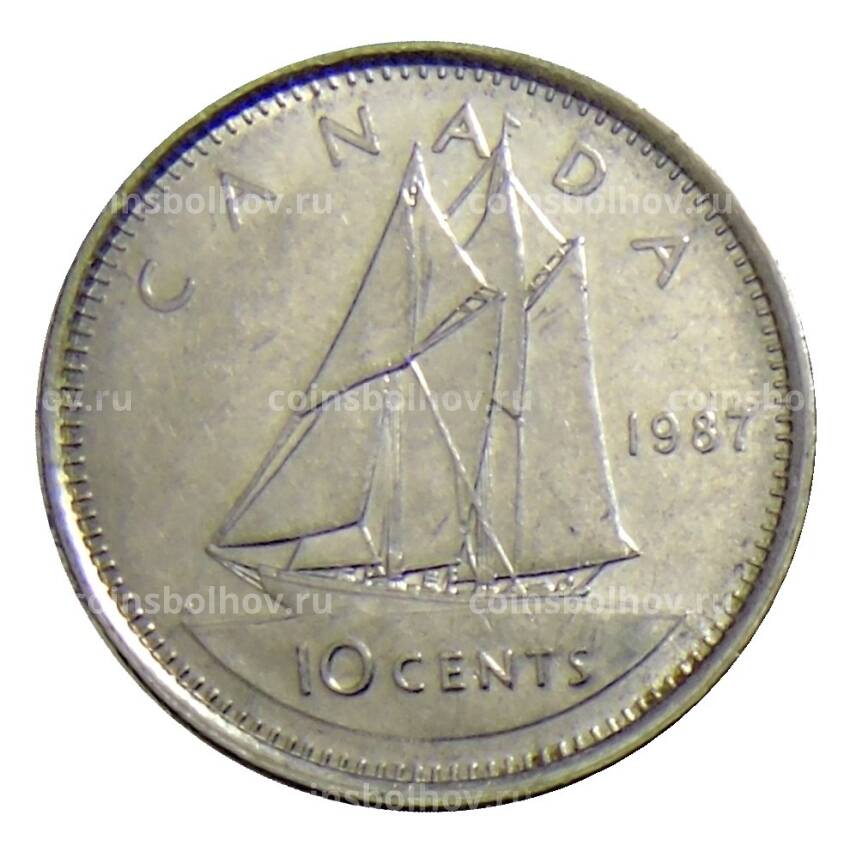 Монета 10 центов 1987 года Канада