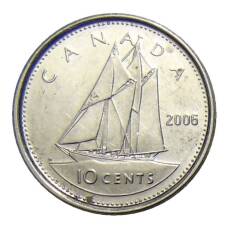Монета 10 центов 2006 года Канада (аверс)
