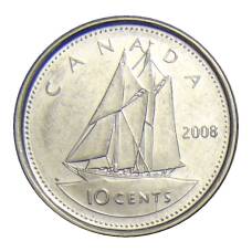 Монета 10 центов 2008 года Канада (аверс)