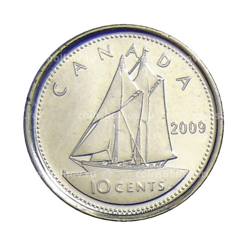 Монета 10 центов 2009 года Канада