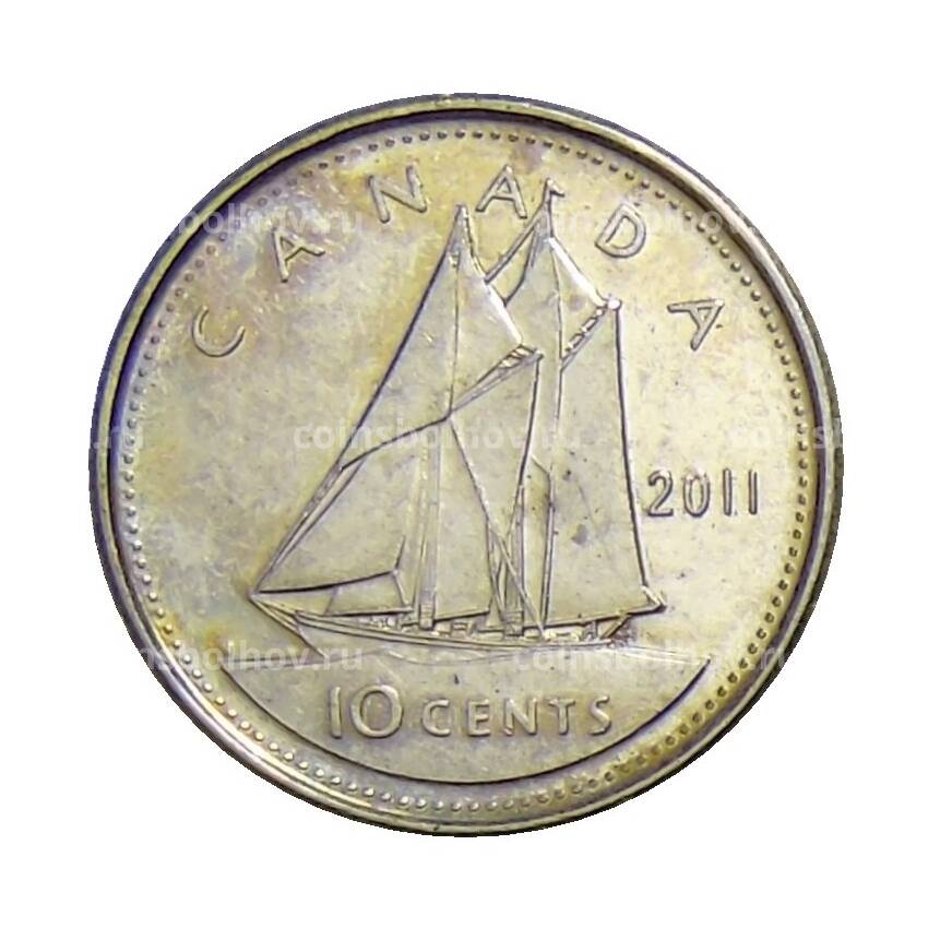 Монета 10 центов 2011 года Канада