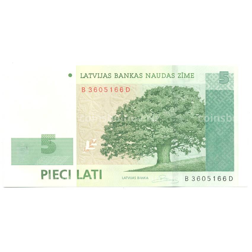 Банкнота 5 лат 2009 года Латвия