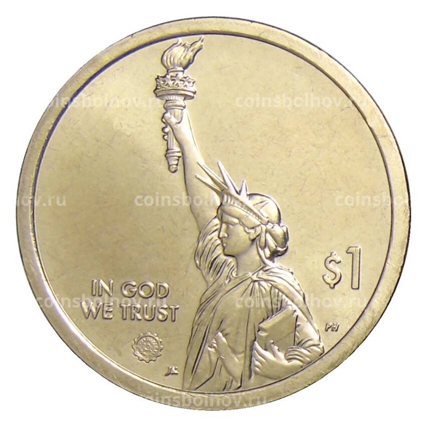 Монета 1 доллар 2019 года D США — Американские инновации — Классификация звезд (Энни Каннон, Делавэр) (вид 2)