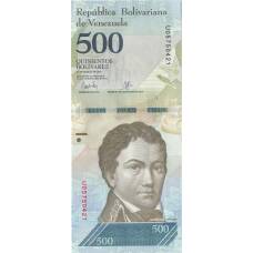Банкнота 500 боливар 2017 года Венесуэла (аверс)