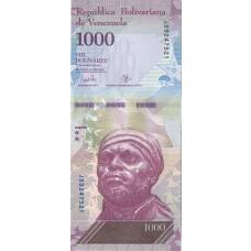 Банкнота 1000 боливар 2017 года Венесуэла (аверс)
