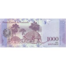 Банкнота 1000 боливар 2017 года Венесуэла (реверс)