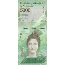 Банкнота 5000 боливар 2017 года Венесуэла (аверс)