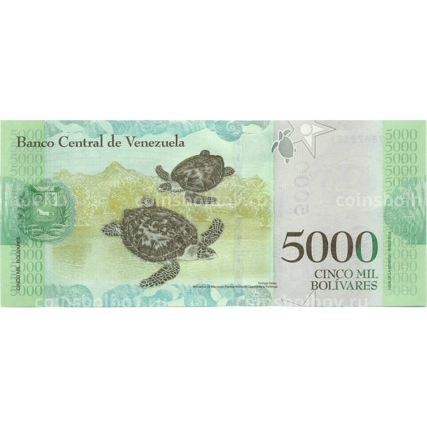 Банкнота 5000 боливар 2017 года Венесуэла (вид 2)