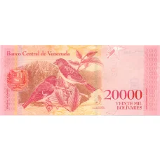 Банкнота 20000 боливар 2017 года Венесуэла (реверс)