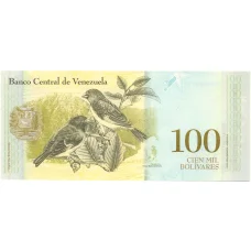 Банкнота 100 боливар 2017 года Венесуэла (реверс)