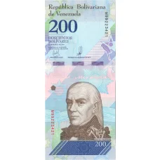 Банкнота 200 боливар 2018 года Венесуэла (аверс)