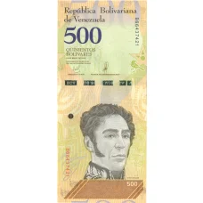 Банкнота 500 боливар 2018 года Венесуэла (аверс)