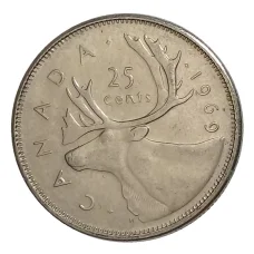 Монета 25 центов 1969 года Канада (аверс)