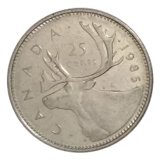 Монета 25 центов 1985 года Канада (аверс)