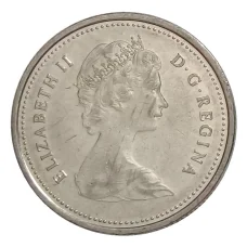 Монета 25 центов 1986 года Канада (реверс)