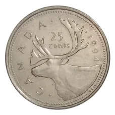 Монета 25 центов 1994 года Канада (аверс)