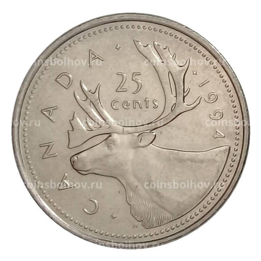 Монета 25 центов 1994 года Канада