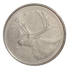 Монета 25 центов 2007 года Канада (аверс)