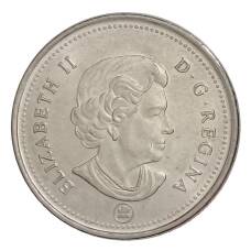 Монета 25 центов 2007 года Канада (реверс)