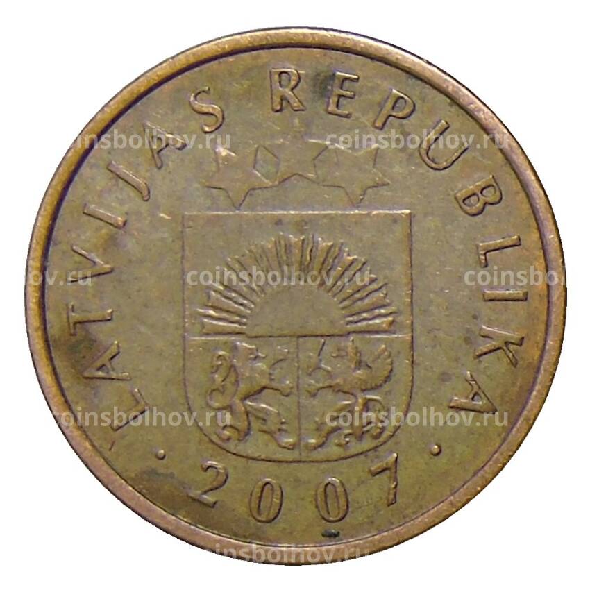 Монета 1 сантим 2007 года Латвия