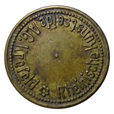 Жетон пивной на 1 напиток «Kunstseide A.G. Krefeld» (вид 2)