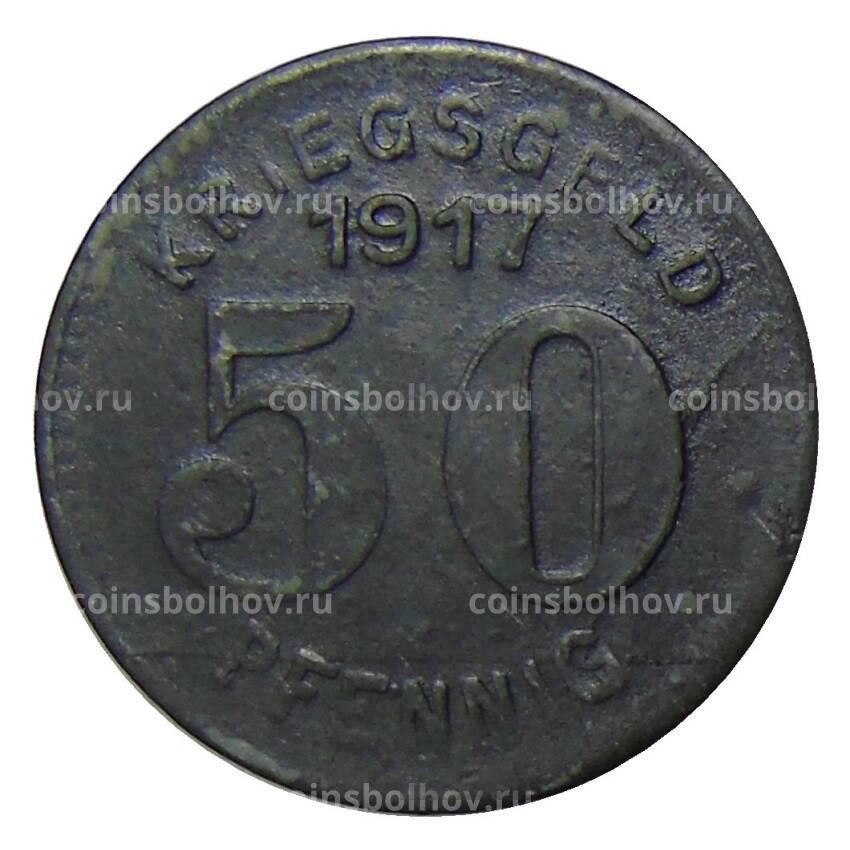Монета 50 пфеннигов 1917 года Германия — Нотгельд — Элберфельд (вид 2)