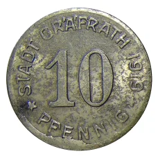 Монета 10 пфеннигов 1919 года Германия — Нотгельд — Графрат (реверс)
