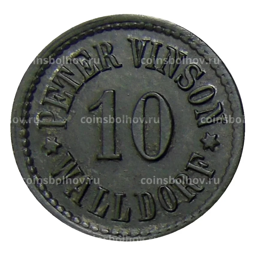 Монета 10 пфеннигов Германия — Нотгельд — Валдорф (Питер Винсон)