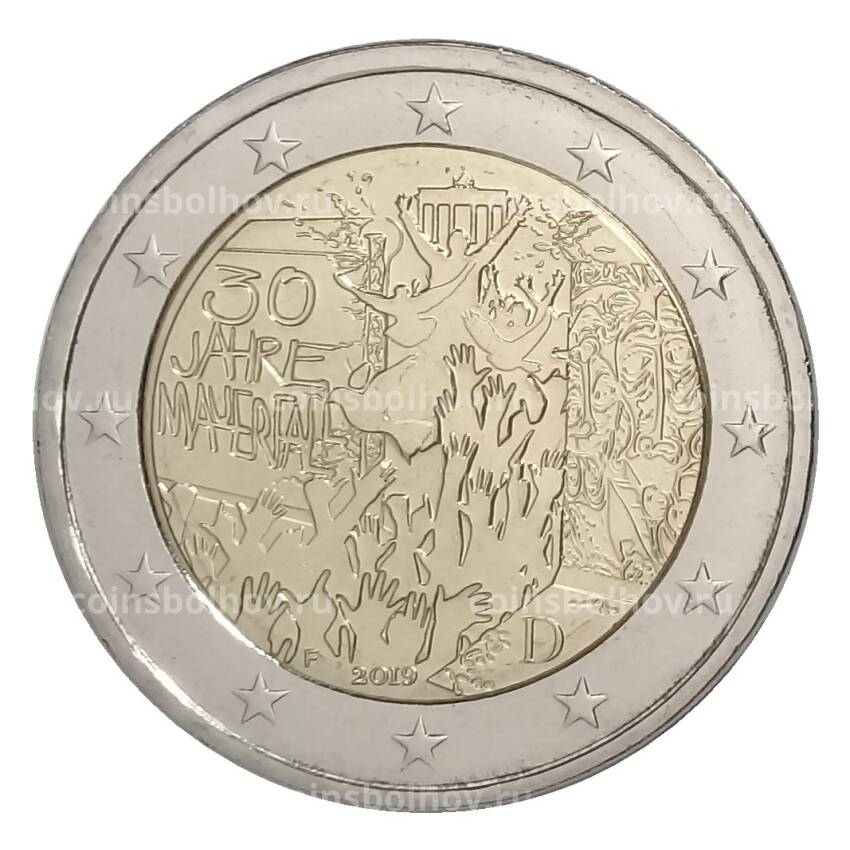 Монета 2 евро 2019 года F Германия — 30 лет падению Берлинской стены