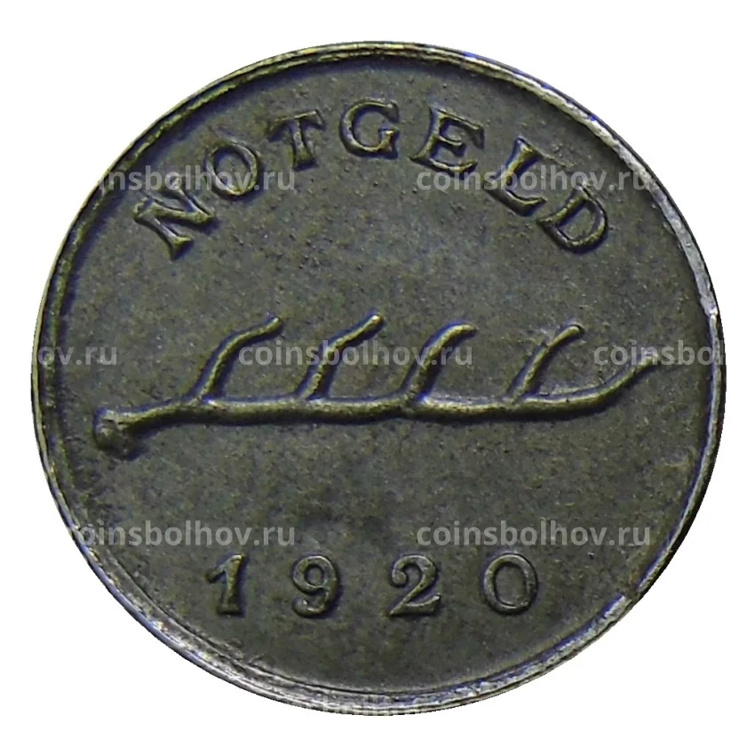 Монета 2 пфеннига 1920 года Германия — Нотгельд — Мергентхайм (вид 2)