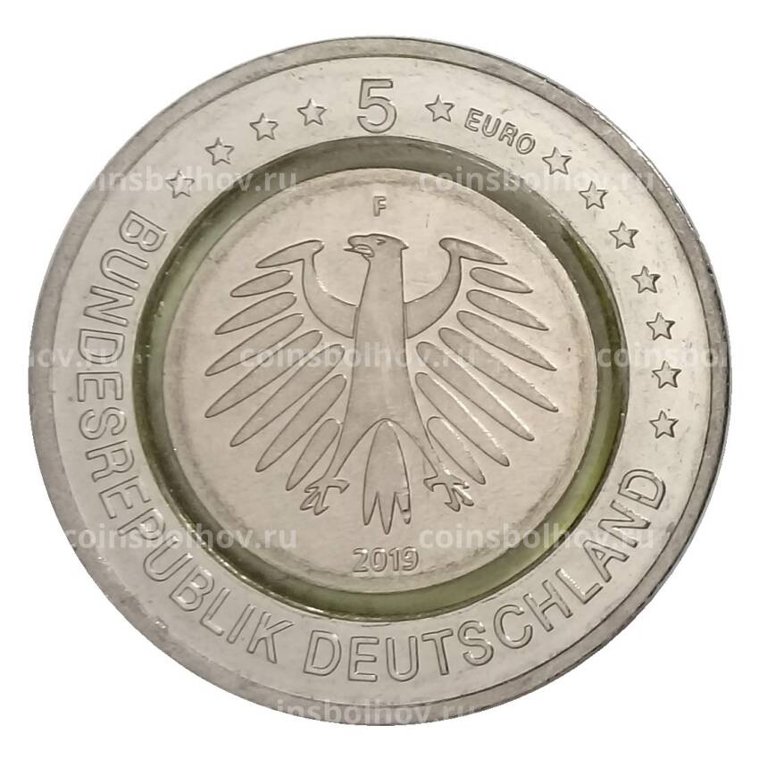 Монета 5 евро 2019 года F Германия — Умеренная зона (вид 2)